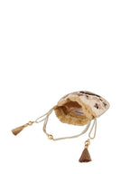 Masq Beige & Brown Embellished Embroidered Potli Clutch - Distacart