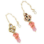 Tehzeeb Creations Meenakari Gold-Polished pentagon shape Uncut Kundan Necklace Set