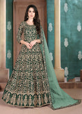 Monjolika Fashion Dark Green Georgette Embroidered Salwar Kameez - Distacart