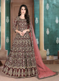 Monjolika Fashion Maroon Georgette Embroidered Salwar Kameez - Distacart
