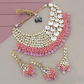 Tehzeeb Creations Meenakari Gold-Polished Pink color Uncut dibbi Kundan Combo Necklace Set
