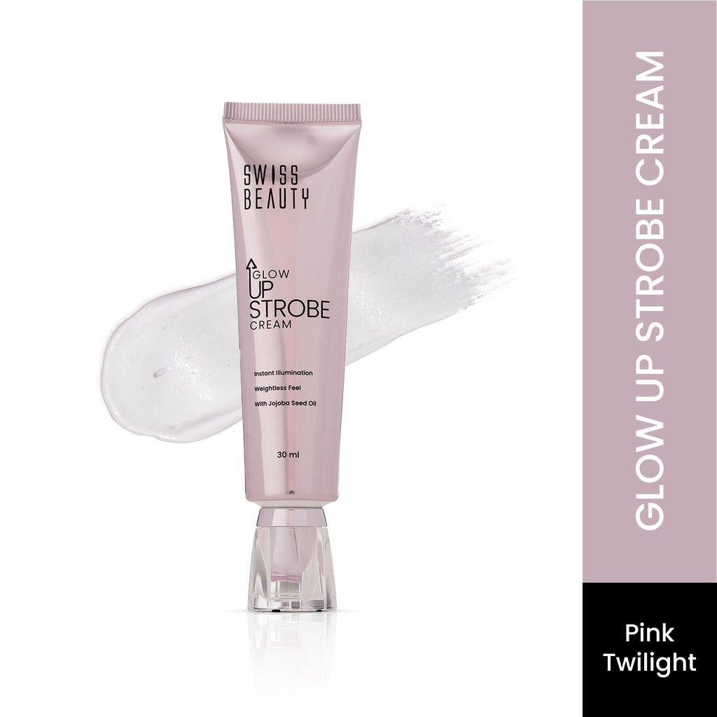 Swiss Beauty Glow Up Strobe Cream, Dewy Radiance, Versatile Use With Jojoba Oil - 1 Pink Twilight