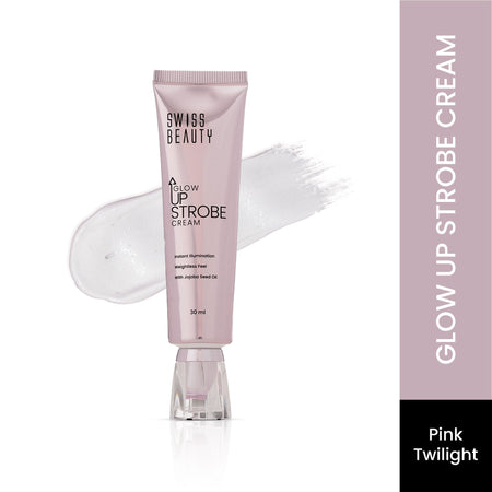 Swiss Beauty Glow Up Strobe Cream, Dewy Radiance, Versatile Use With Jojoba Oil - 1 Pink Twilight