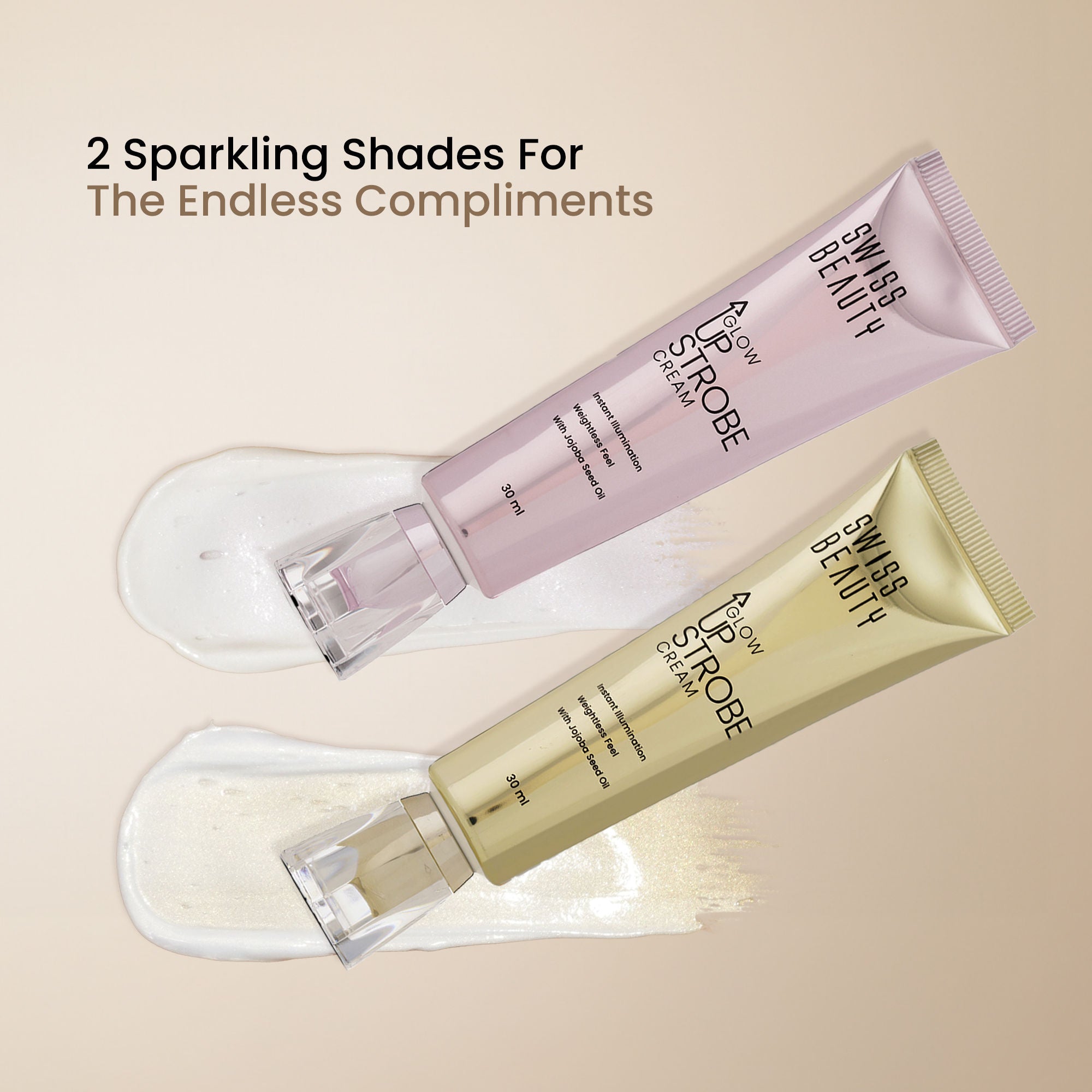 Swiss Beauty Glow Up Strobe Cream, Dewy Radiance, Versatile Use With Jojoba Oil - 2 Moonlit Glow - Distacart