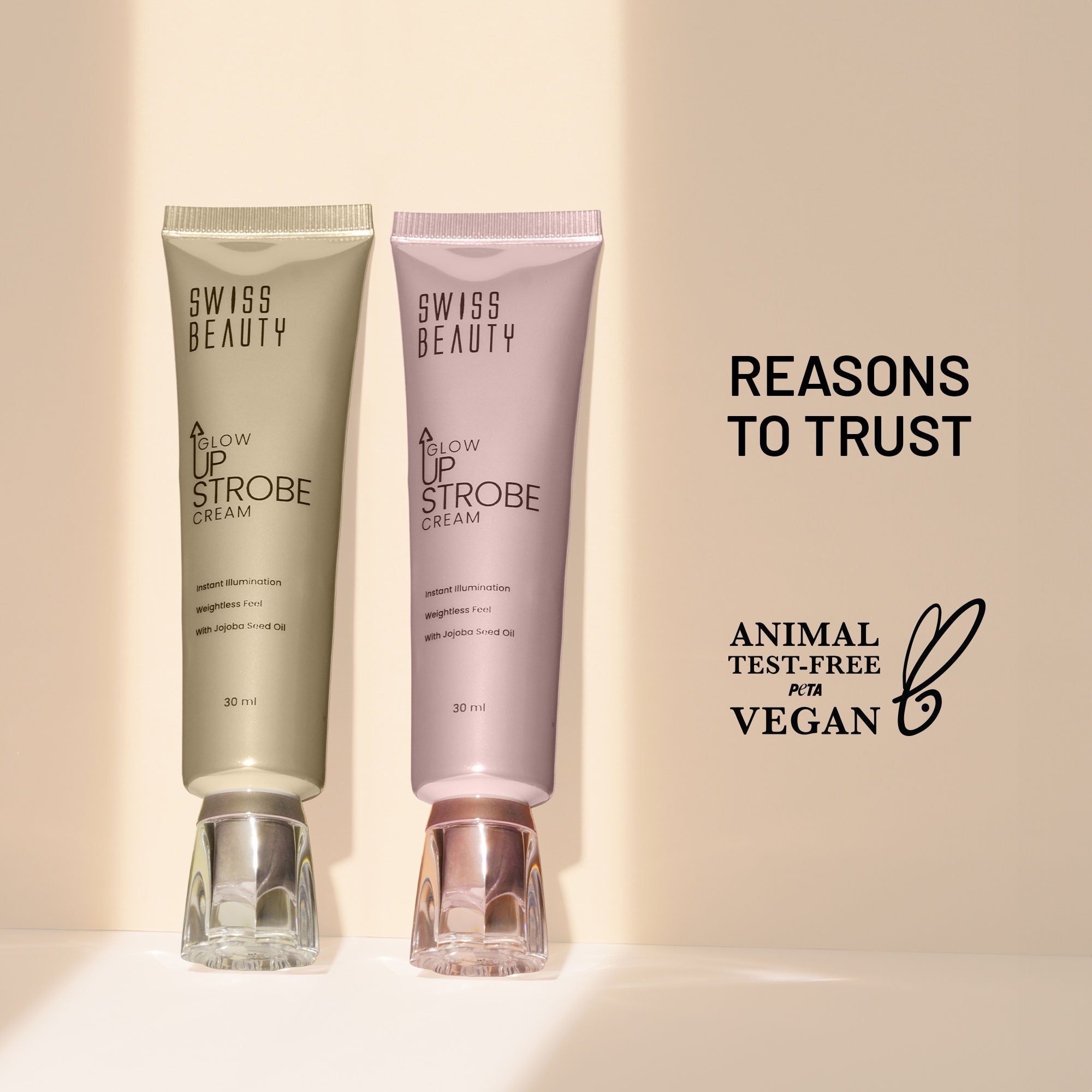 Swiss Beauty Glow Up Strobe Cream, Dewy Radiance, Versatile Use With Jojoba Oil - 2 Moonlit Glow - Distacart