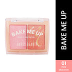 Swiss Beauty Bake Me Up Blush & Highlighter , 2-In-1 Baked Formula, Long-Lasting - Pink Macaron