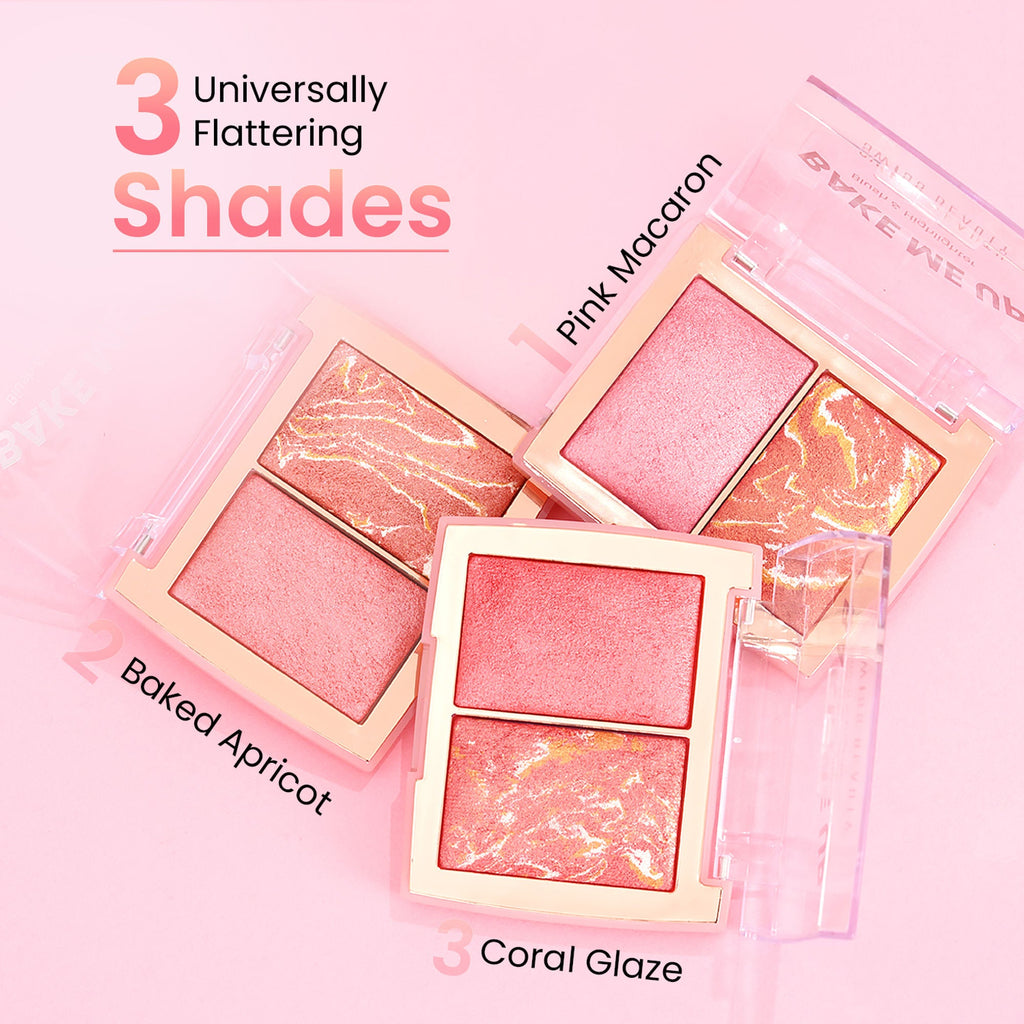 Swiss Beauty Bake Me Up Blush & Highlighter , 2-In-1 Baked Formula, Long-Lasting - Baked Apricot - Distacart