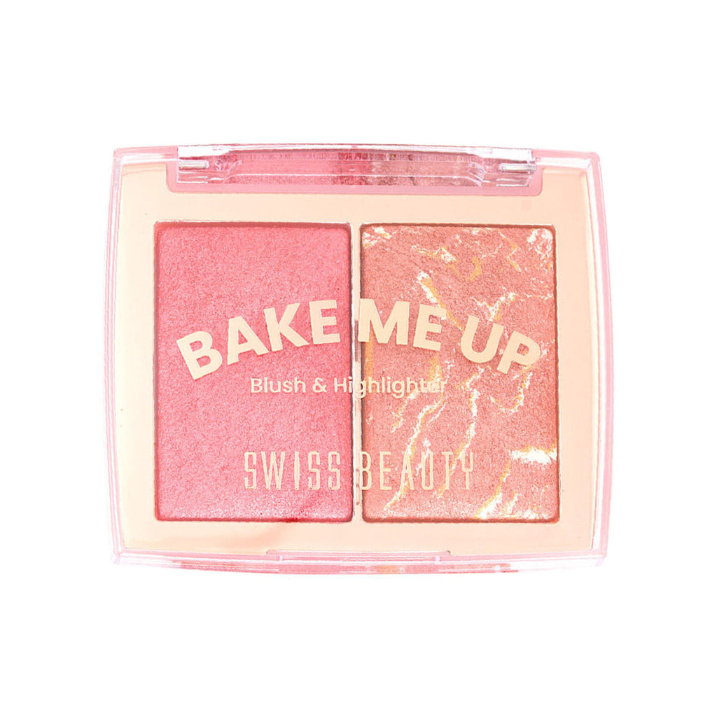 Swiss Beauty Bake Me Up Blush & Highlighter , 2-In-1 Baked Formula, Long-Lasting - Baked Apricot - Distacart