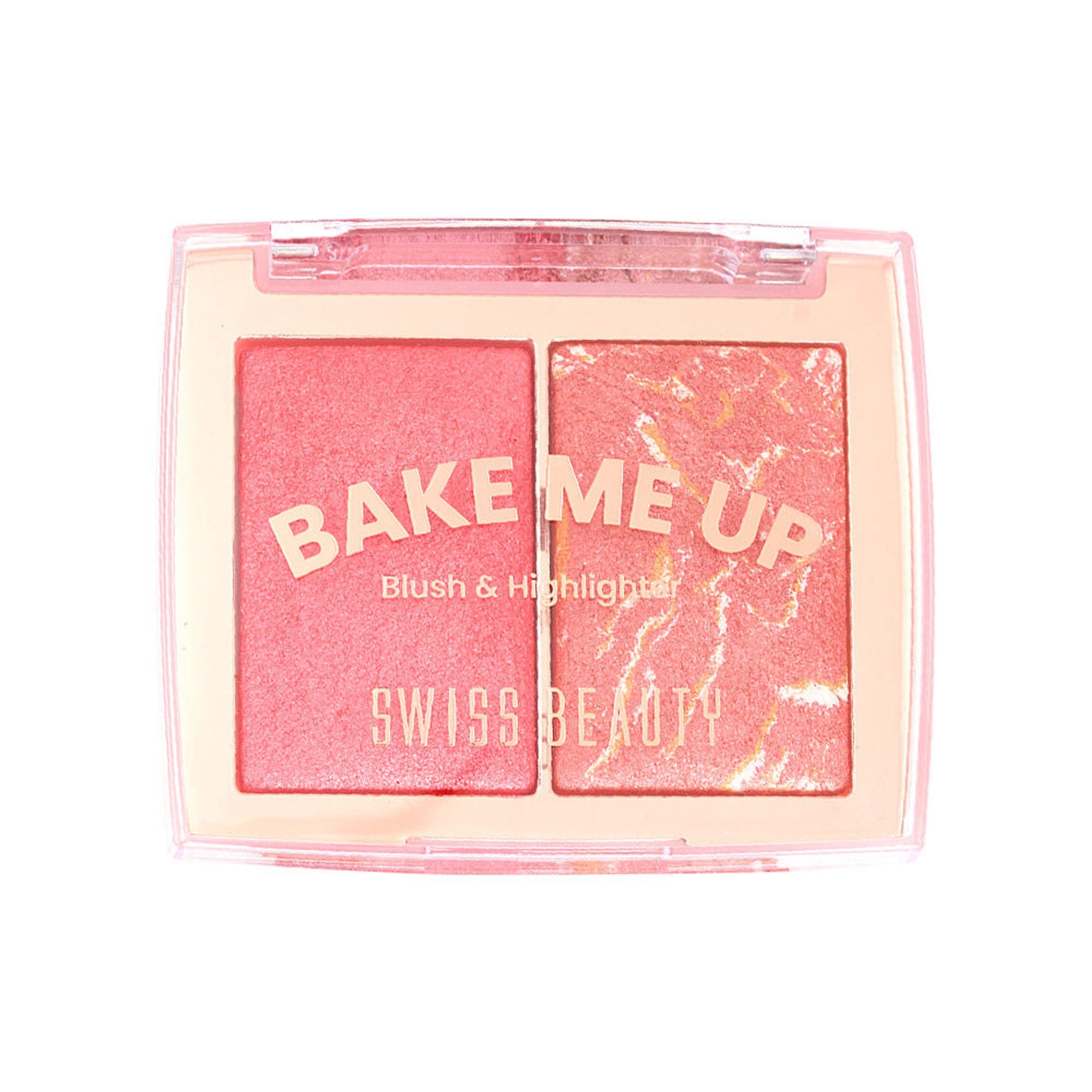 Swiss Beauty Bake Me Up Blush & Highlighter , 2-In-1 Baked Formula, Long-Lasting - Coral Glaze - Distacart