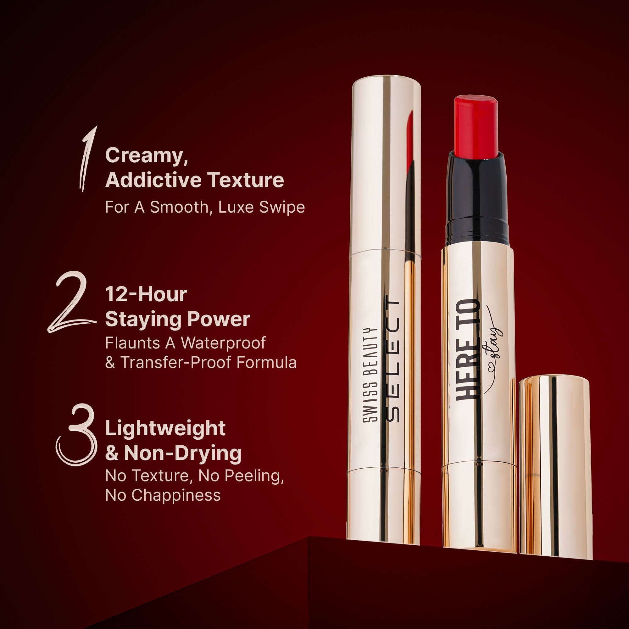 Swiss Beauty Select Here To Stay Lip Crayon Velvety-Matte Finish , 12-Hour Stay - 6 Raspberry Jam - Distacart