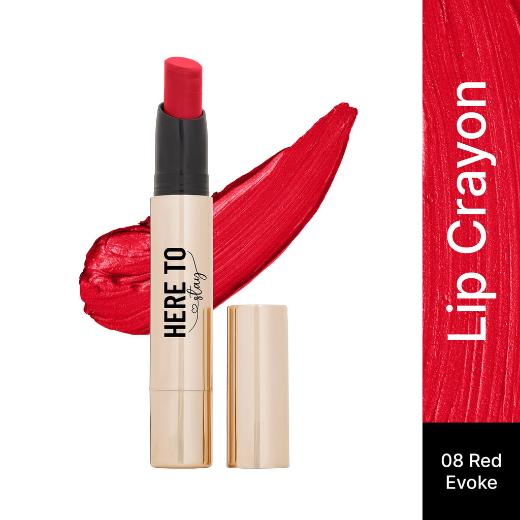 Swiss Beauty Select Here To Stay Lip Crayon Velvety-Matte Finish , 12-Hour Stay - 8 Red Evoke