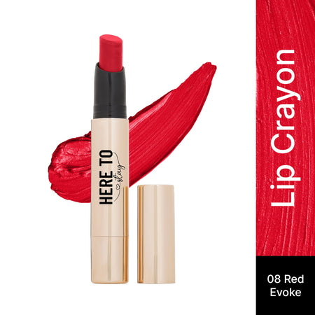 Swiss Beauty Select Here To Stay Lip Crayon Velvety-Matte Finish , 12-Hour Stay - 8 Red Evoke