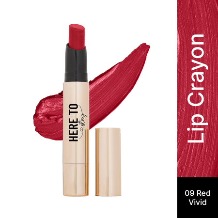 Swiss Beauty Select Here To Stay Lip Crayon Velvety-Matte Finish , 12-Hour Stay - 9 Red Vivid
