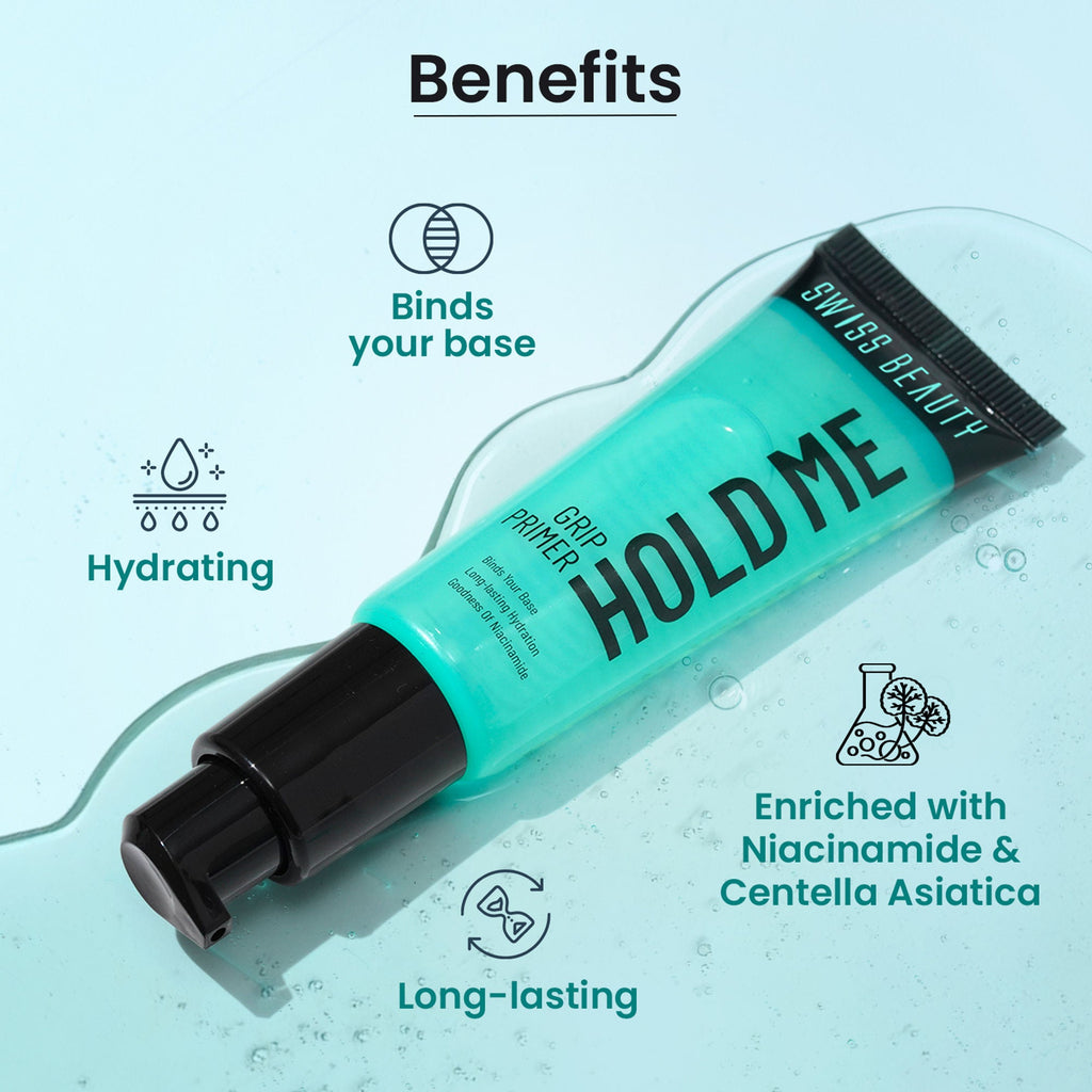 Swiss Beauty Hold Me Grip Primer Grippy Gel Formula , Enriched with Niacinamide & Centella - Distacart