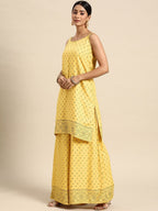 All About You Women Yellow Printed Kurta with Palazzos & Dupatta