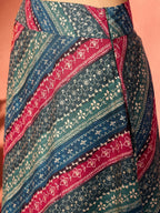 InWeave Teal Hunter Batik Floral Foil Waist Tie-Up Co Ord Set - Distacart