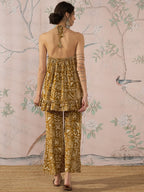 InWeave Dark Yellow Ethnic Halter Strappy Set