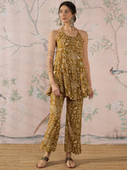 InWeave Dark Yellow Ethnic Halter Strappy Set