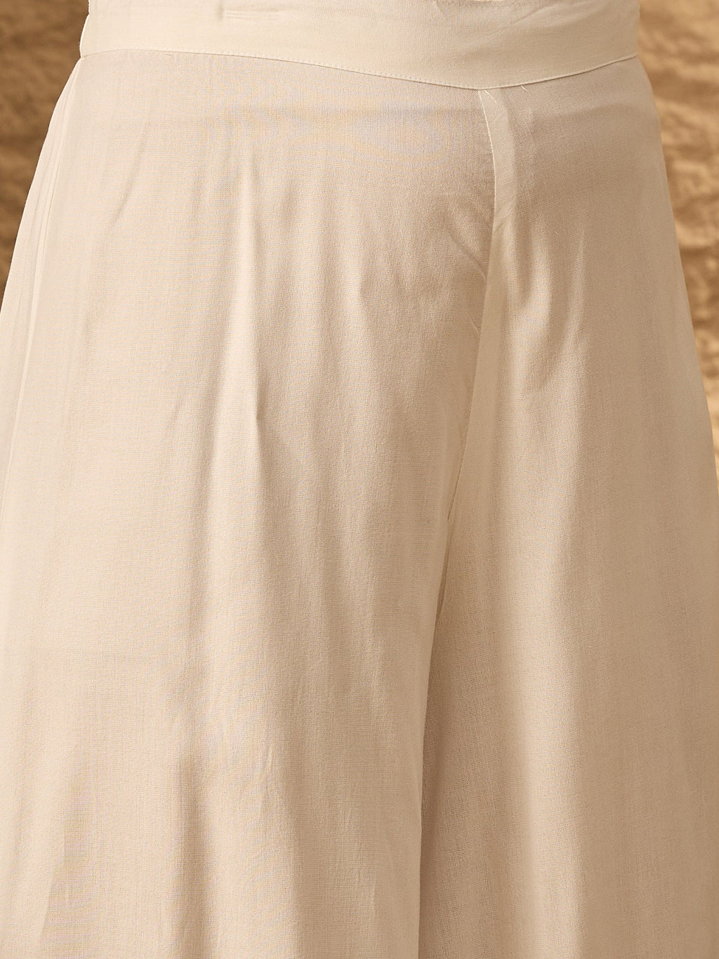 InWeave White Flared Kurta Palazzo Set - Distacart