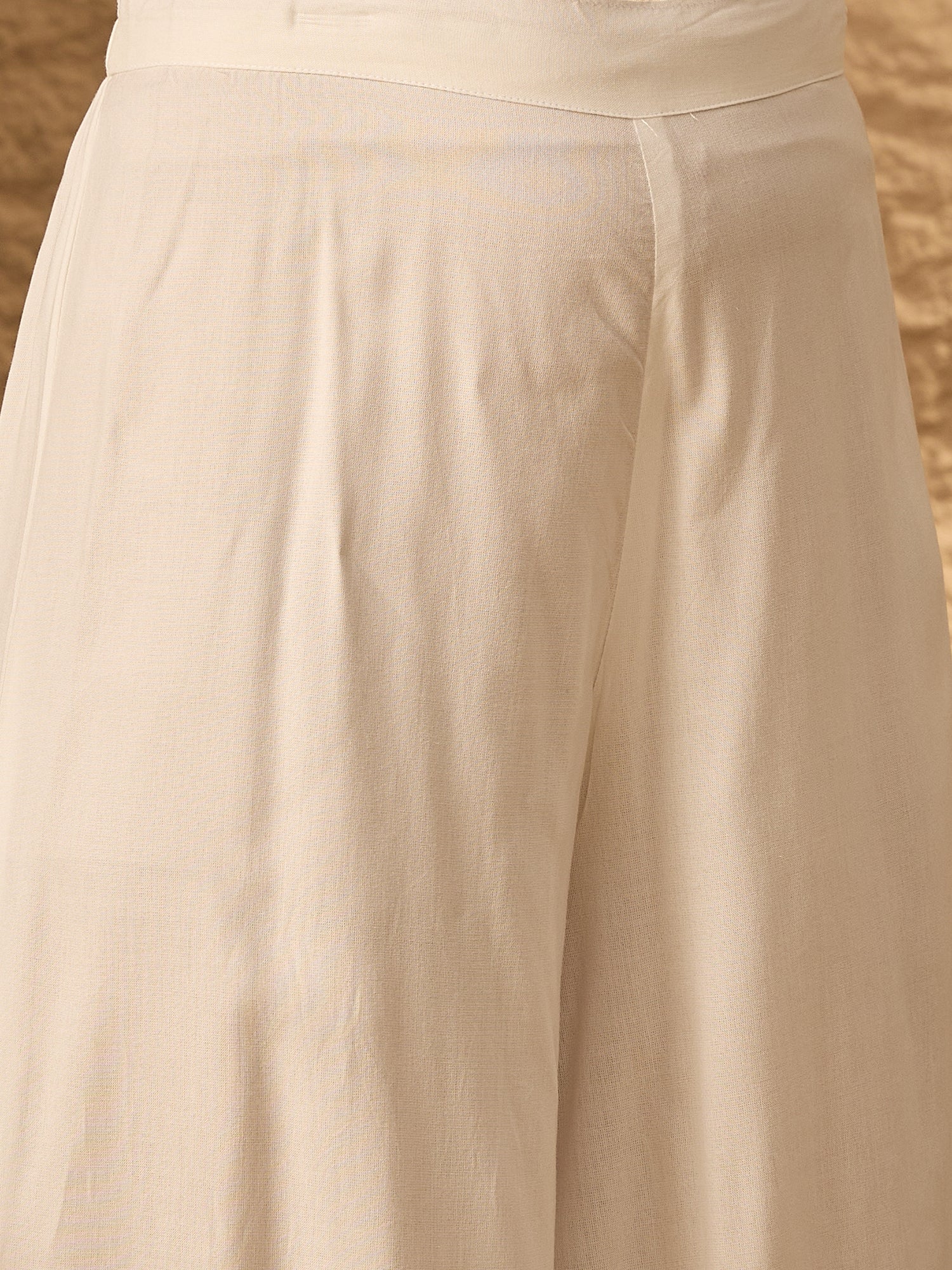 InWeave White Flared Kurta Palazzo Set - Distacart