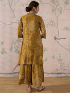 InWeave Dark Yellow Rose Leaf Mandarin Kurta Set