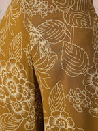 InWeave Dark Yellow Rose Leaf Mandarin Kurta Set