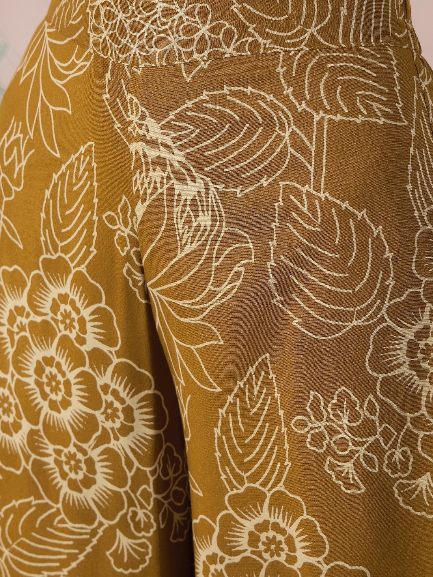 InWeave Dark Yellow Rose Leaf Mandarin Kurta Set