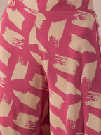 InWeave Punch Pink Beige Kurta Set