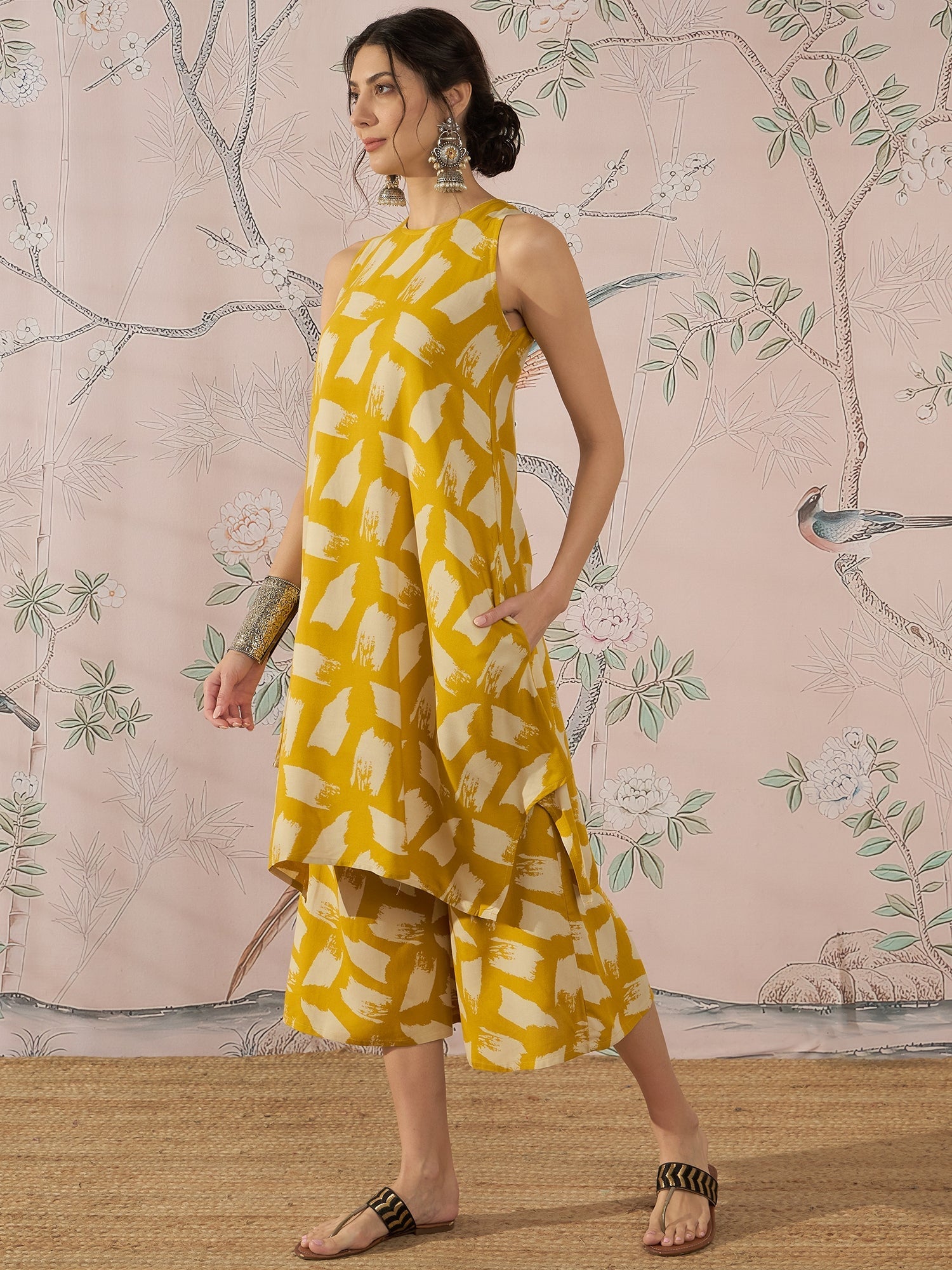 InWeave Honey Yellow Beige Kurta Set