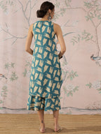 InWeave Marin Teal Beige Kurta Set