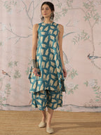 InWeave Marin Teal Beige Kurta Set