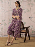 InWeave Dusty Mauve Ethnic Flared Kurta Set