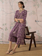 InWeave Dusty Mauve Ethnic Flared Kurta Set