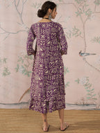 InWeave Dusty Mauve Ethnic Flared Kurta Set