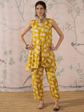 InWeave Honey Yellow Beige Slit Kurta Set