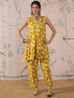 InWeave Honey Yellow Beige Slit Kurta Set