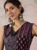 InWeave Black Pink Kurta Dhoti Set - Distacart