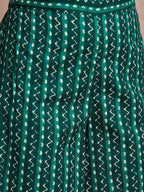 InWeave Teal Zig Zag Round Neck Kurta Set - Distacart