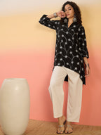 InWeave Black Embroidery Mandarin White Set
