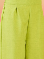 InWeave Green White Rubber R Neck Kurta Set