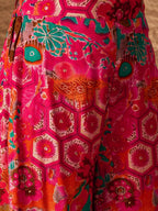InWeave Fuchsia Orange V-Flared Kurta Set - Distacart