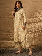 InWeave Off White Swirl V-Flared Kurta Set - Distacart