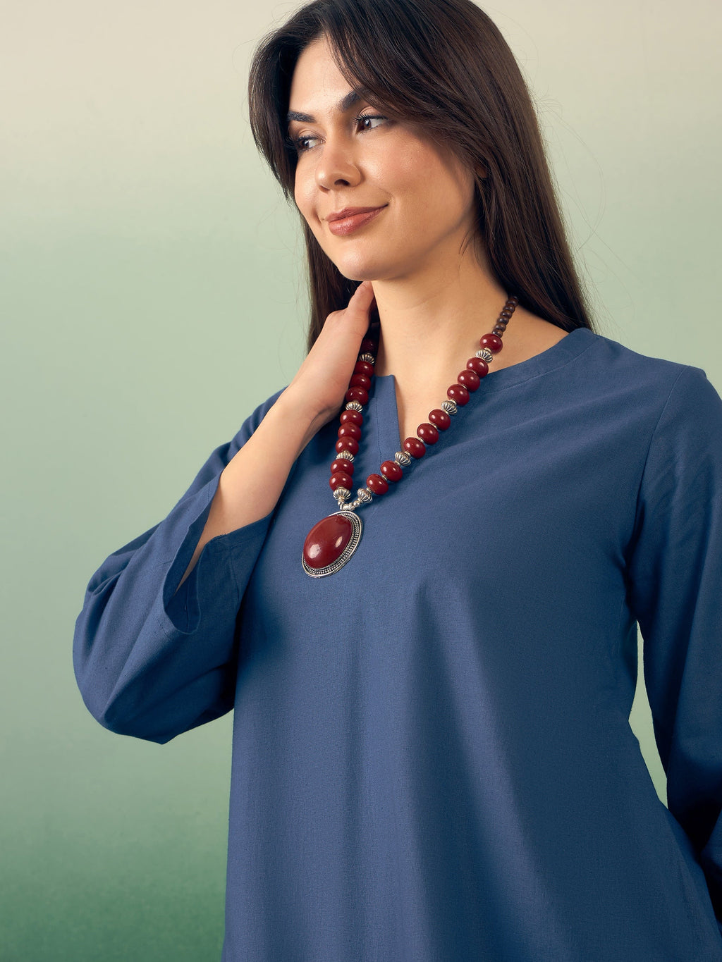 InWeave Midnight Blue Kurta Palazzo Set