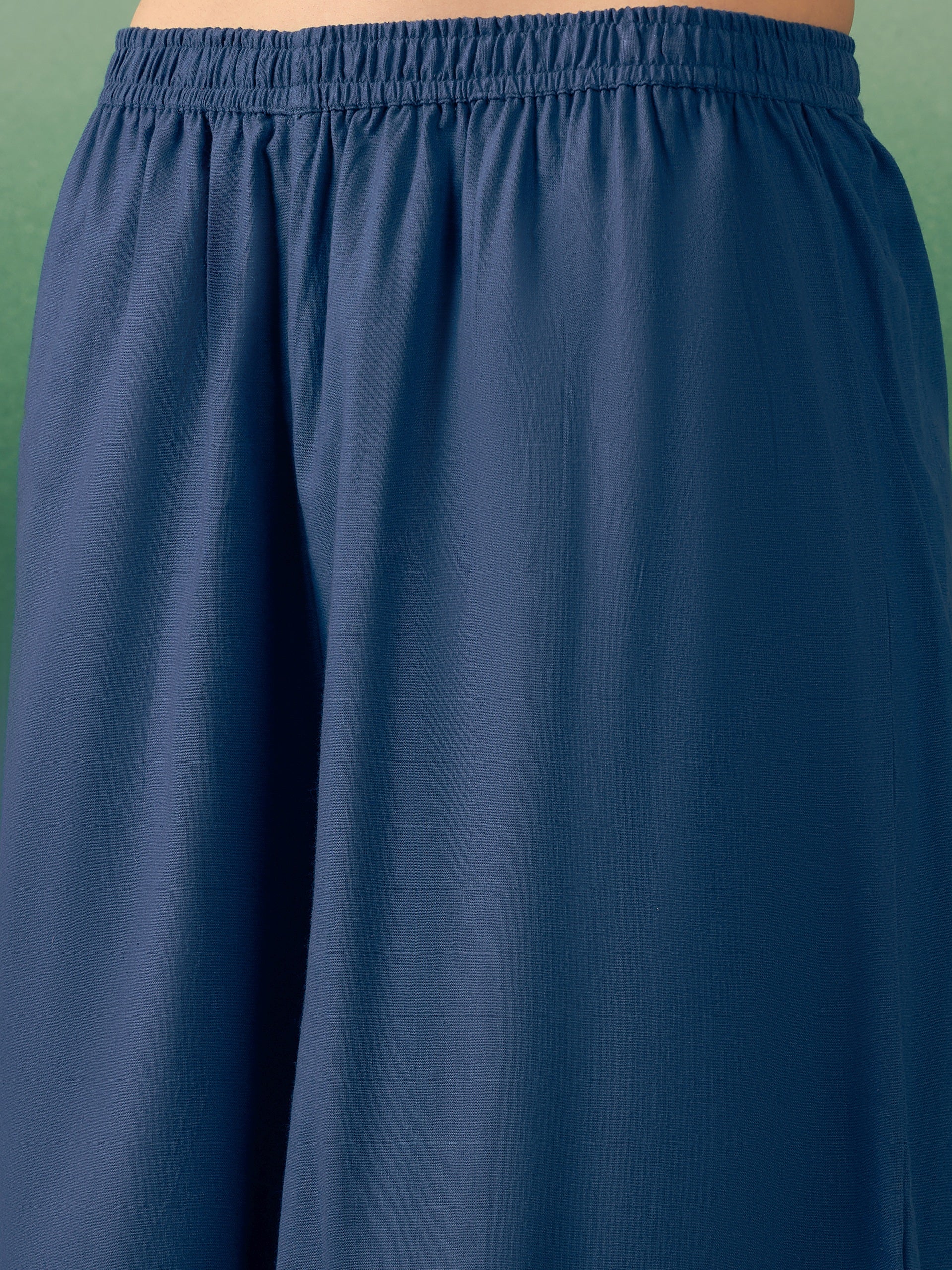 InWeave Midnight Blue Kurta Palazzo Set