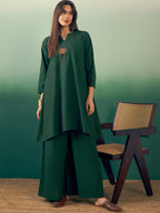 InWeave Dark Green Kurta Palazzo Set