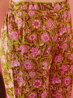 InWeave Lime Green Lurex Print Mandarin V Neck Button Kurta Pant Set - Distacart