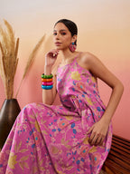InWeave Dull Pink Floral Print Strappy Printed Palazzo Set