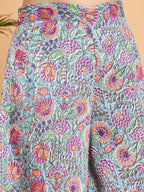 InWeave Grey Kantha Floral Jaal Short Palazzo Set