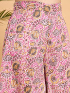 InWeave Pastel Pink Kantha Floral Jaal Short Palazzo Set