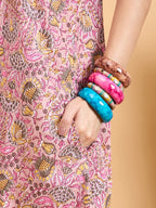 InWeave Pastel Pink Kantha Floral Jaal Short Palazzo Set